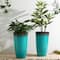 Glitzhome® Oversized Turquoise Honeycomb Textured Tall Plastic Planters, 2ct.